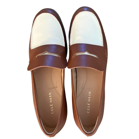 Cole Haan Gwendolyn Penny Dark Cuoio/Ivory Leather Loafers – Sz 9.5B - Picture 9 of 11